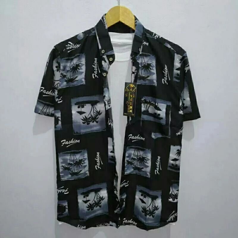 (Terlaris)Kemeja surfing pria motif pantai baju distro original kasual premium