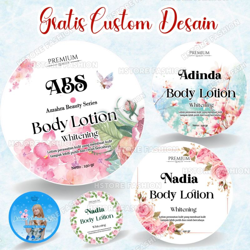 Sticker Custom Label Stiker Kosmetik Label Skincare Aestetic