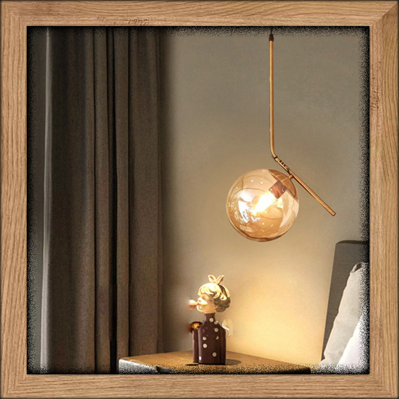 Lampu gantung minimalis elegan POST MODERN CLEAR BROWN GLASS classic american simple pendant lightin