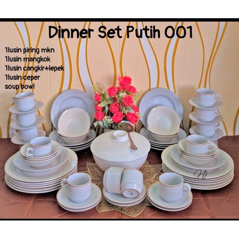 Paket Peralatan Makan Dinner Set Putih