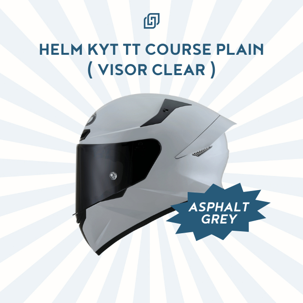 Jual HELM KYT TT COURSE PLAIN ASPHALT GREY - M - Jakarta Selatan - Dr Helm