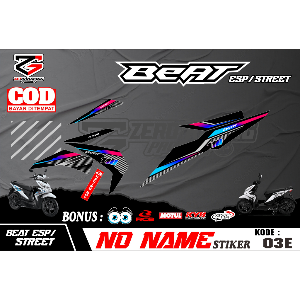Striping beat esp beat street rainbow simple keren stiker beat
