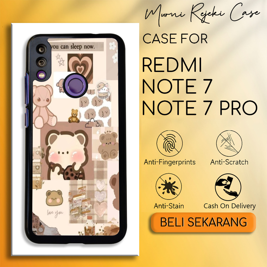 Case Xiaomi Redmi Note 7 Casing Redmi Note 7 Pro Motif Bear Casing Hardcase  Sofcase Premium Glossy 