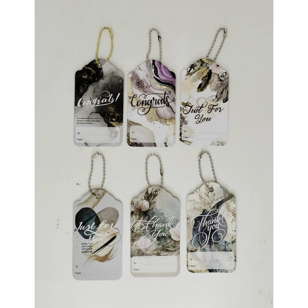 

HANGTAG THANK YOU / CONGRATS / H. ANNIV + RANTAI SILVER 1 PACK (10pcs)