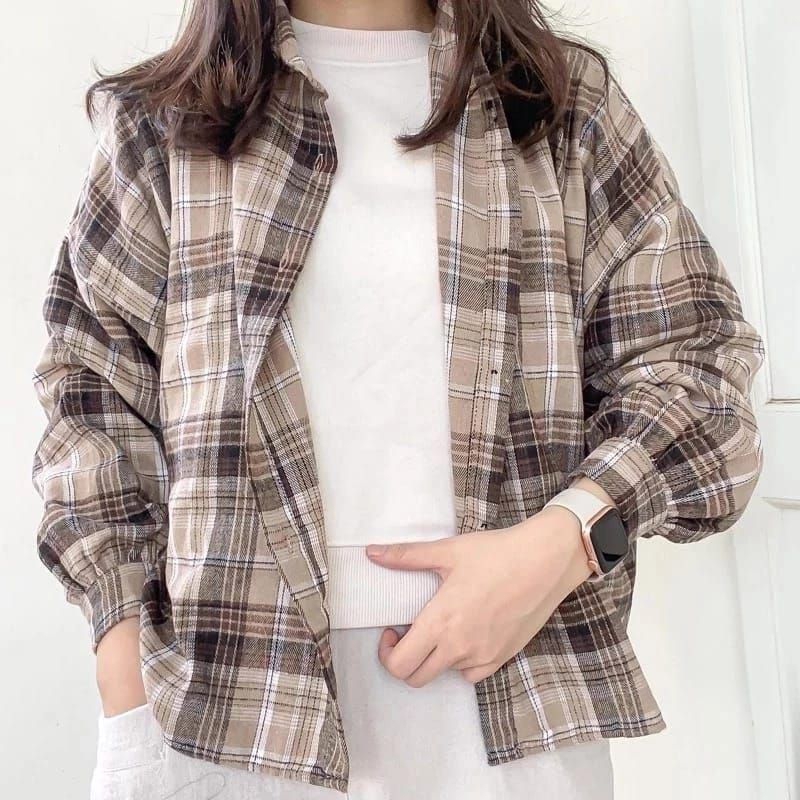kemeja flanel lengan panjang remaja bestseller-Chochobest