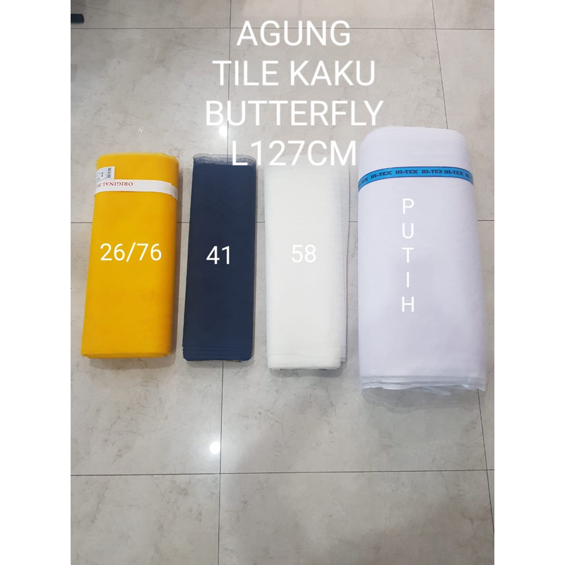 Tile Kaku Butterfly benang polyester HARDTULLE TILE MENGEMBANGKAN GAUN BAHAN PENGEMBANG BAHAN TILE K
