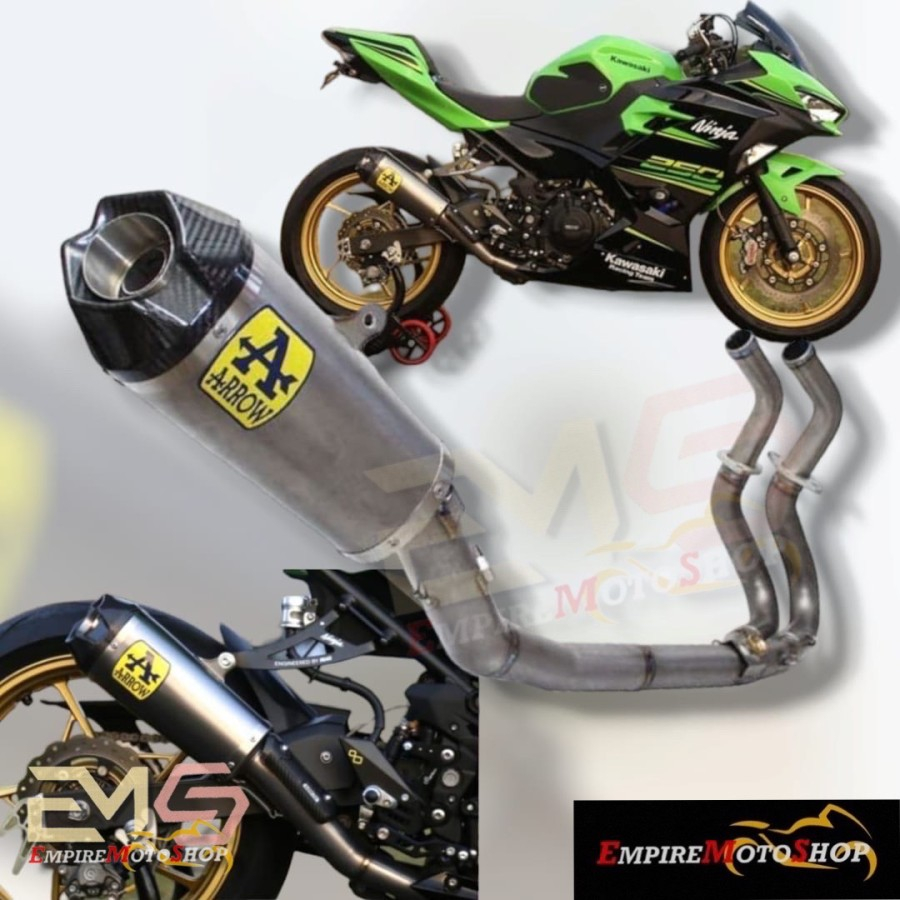 Knalpot Arrow Ninja 250 Fi 2018 Works Competition Fullsystem Titanium