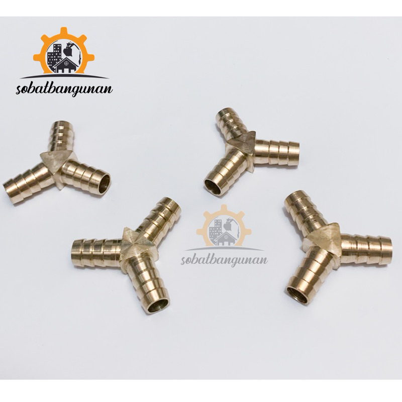 Nepel Sambungan Selang Y 3/8” inch Kuningan / Sambungan Selang Gas Cabang 3 Diameter 11mm / Sambunga