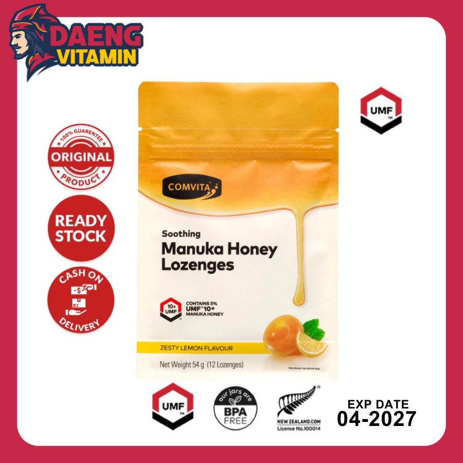 

Permen Comvita Soothing Manuka Honey Lozenges Lemon & Honey isi 12pcs