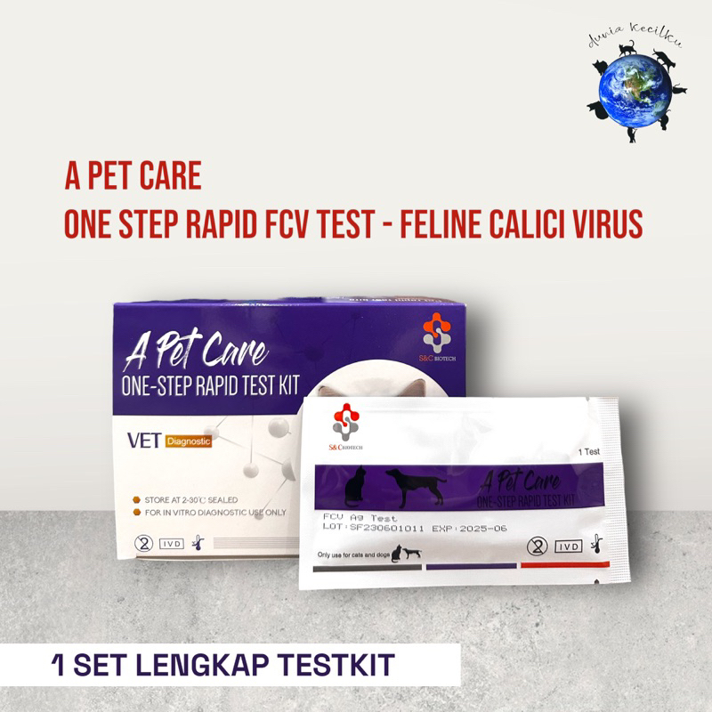Pet Care FCV ag Test - FCV Kucing (Feline Calici Virus) - 1 Set Lengkap