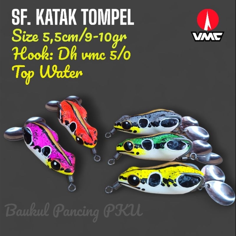 KATAK TOMPEL 5,5CM HOOK VMC ORIGINAL. soft frog. softfrog. sofrog. sof frog. sofrok. umpan gabus. um