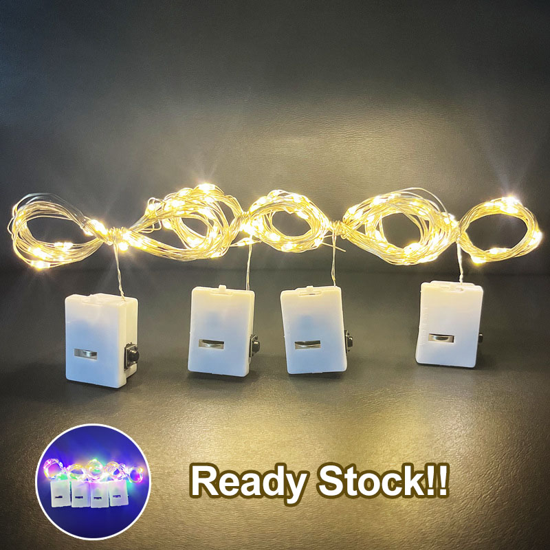 【Ready Stock】Lampu Tumblr Kawat 1 Meter / 2 Meter Lampu Kelap Kelip Lampu LED Kawat Waterproof Lampu