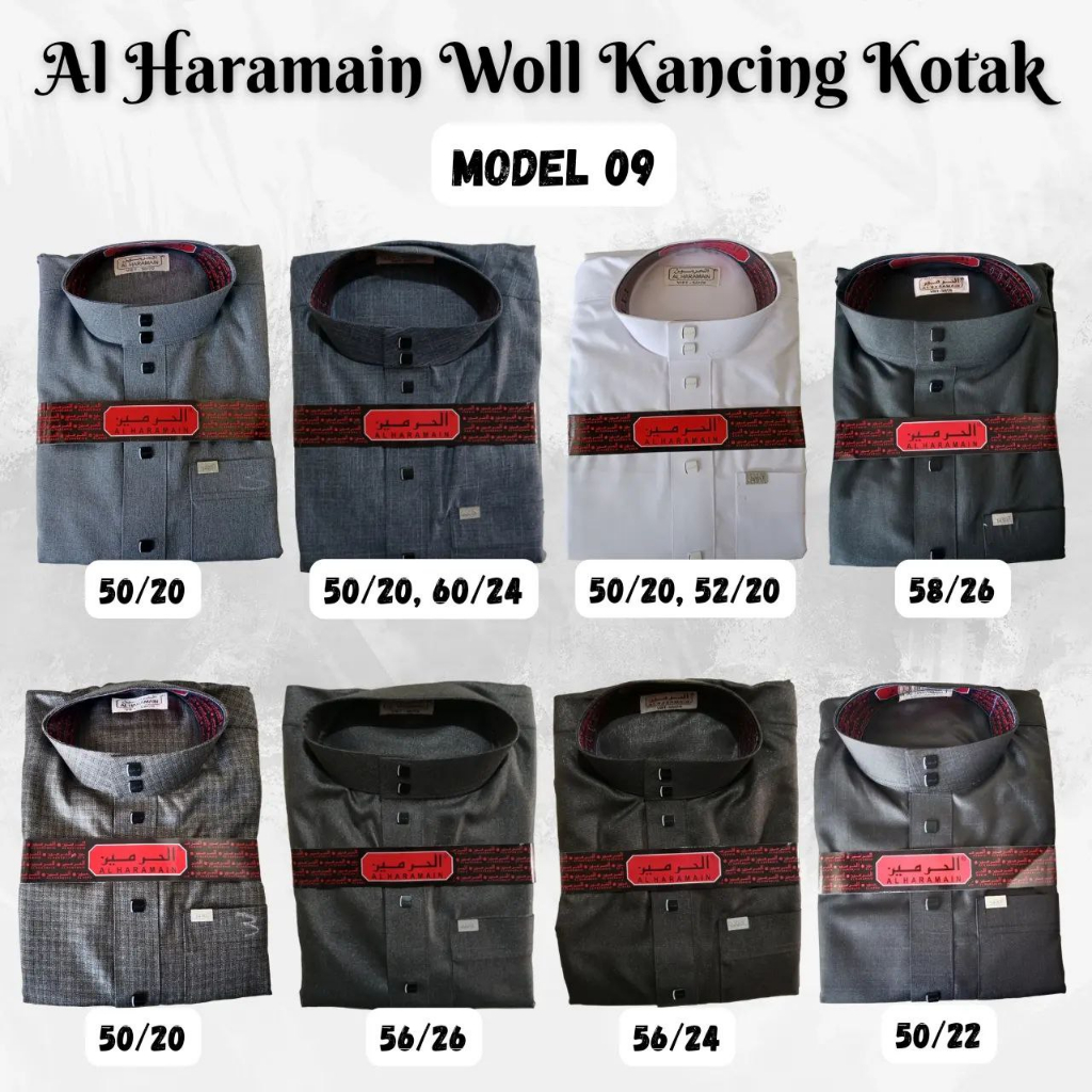 [BISA COD] 09 JUBAH/GAMIS AL HARAMAIN WOLL PUTIH PREMIUM KANCING KOTAK MODEL O9 ALHARAMAIN PREMIUM J