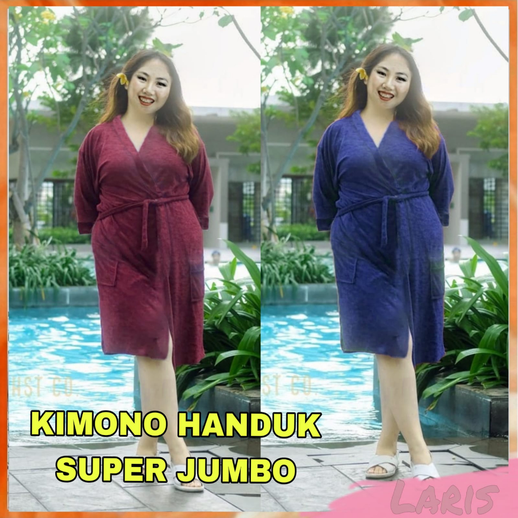 Laris - HANDUK KIMONO DEWASA JUMBO POLOS 5L / Kimono handuk super jumbo