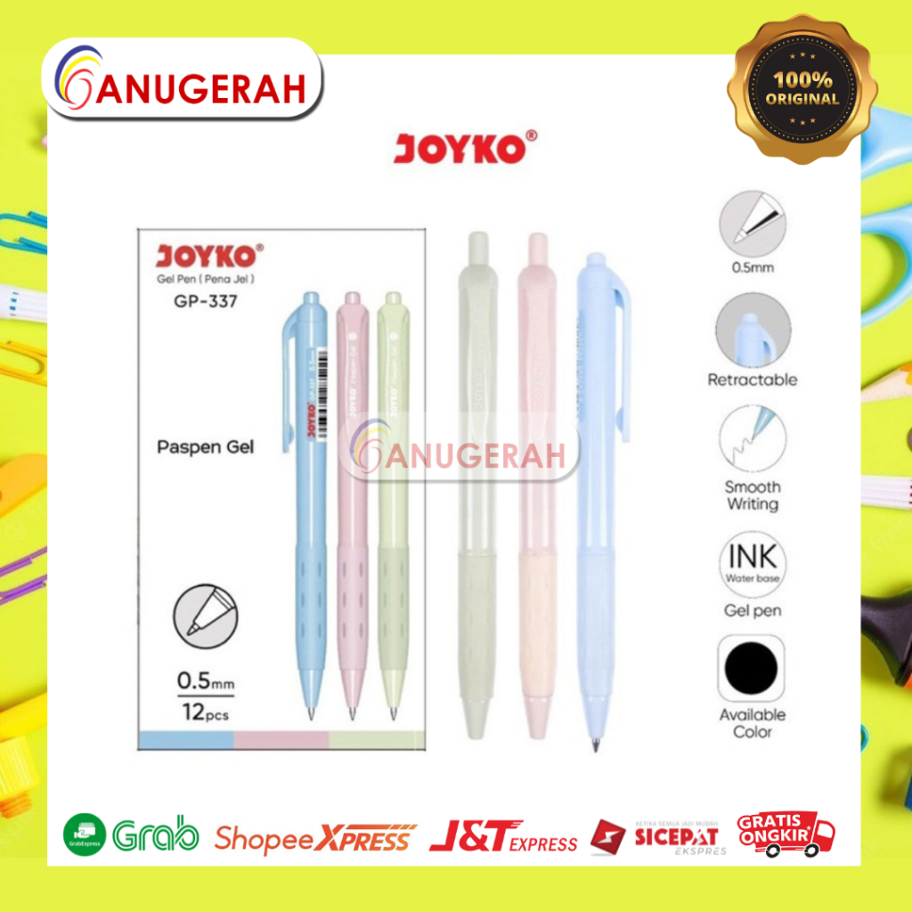 

JOYKO GP-337 0.5MM HITAM BOLP. GEL (PCS)