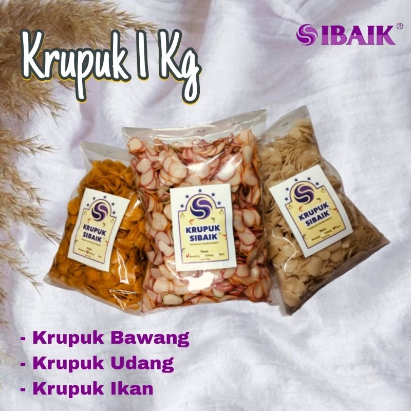 

Kerupuk Ikan Udang Bawang Kemasan 1 Kg Sibaik Shop