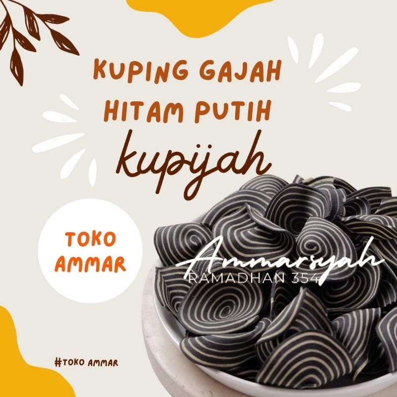 

Kuping Gajah Hitam Putih Random(1000gram) 1Kg,Camilan Murah Meriah
