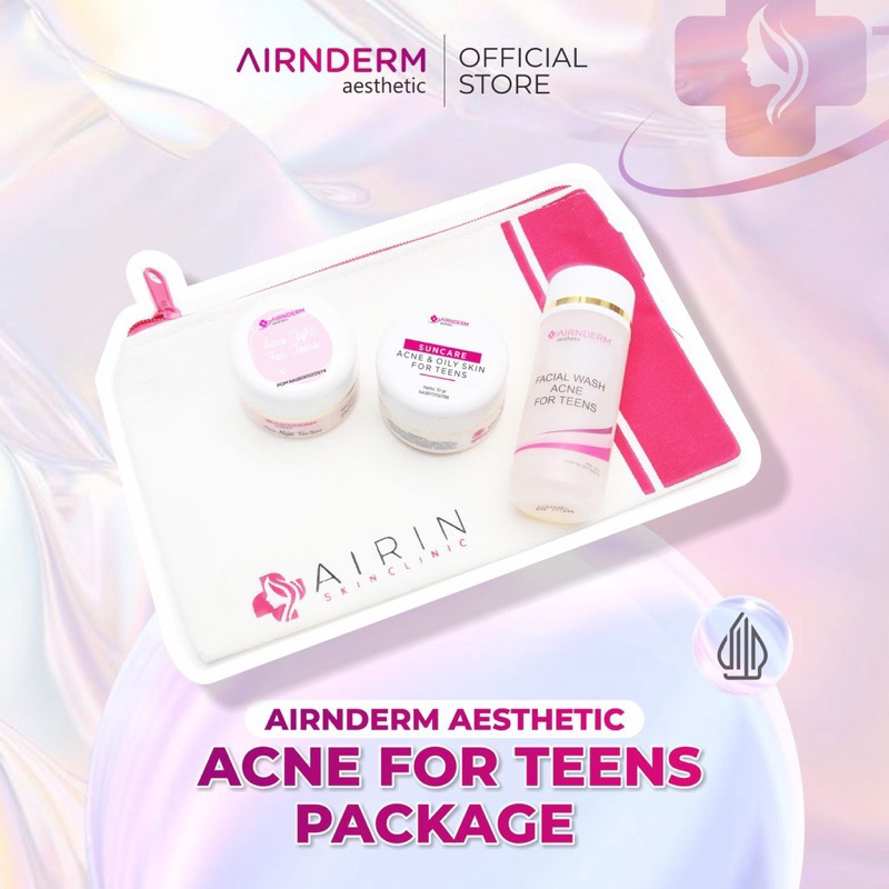 Paket Airnderm Aesthetic Acne For Teens (Free Mini Pouch) (by AIRIN BEAUTY)