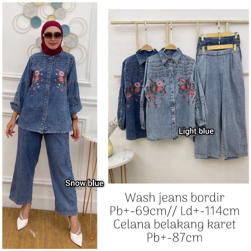 NEW  ARUMI ONE SET JEANS PREMIUM BORDIR LD 114 CM