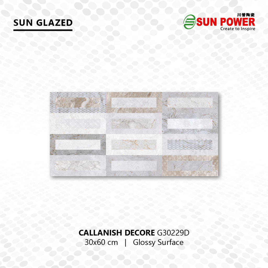 Keramik Dinding Dekoratif Glossy - Callanish Series 30x60 | Sun Power