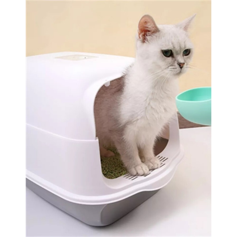 Tempat Bak Pasir Kucing Tertutup Pintu Otomatis Cat Litter Box Toilet Kucing