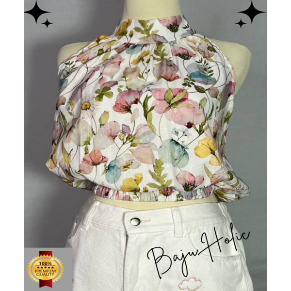 BAJU CROPTOP BKK TALI LEHER PINGGANG KARET  Tank Wanita Crop Atasan  - BHB00077