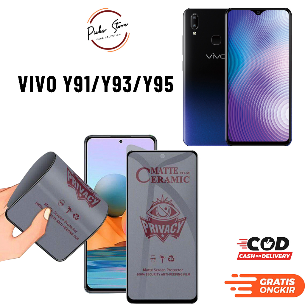 Anti Gores SPY Matte Untuk Hp VIVO Y91 Y93 Y95 - PRIVACY TEMPERED GLASS - TG Hp VIVO Y91 Y93 Y95 - A