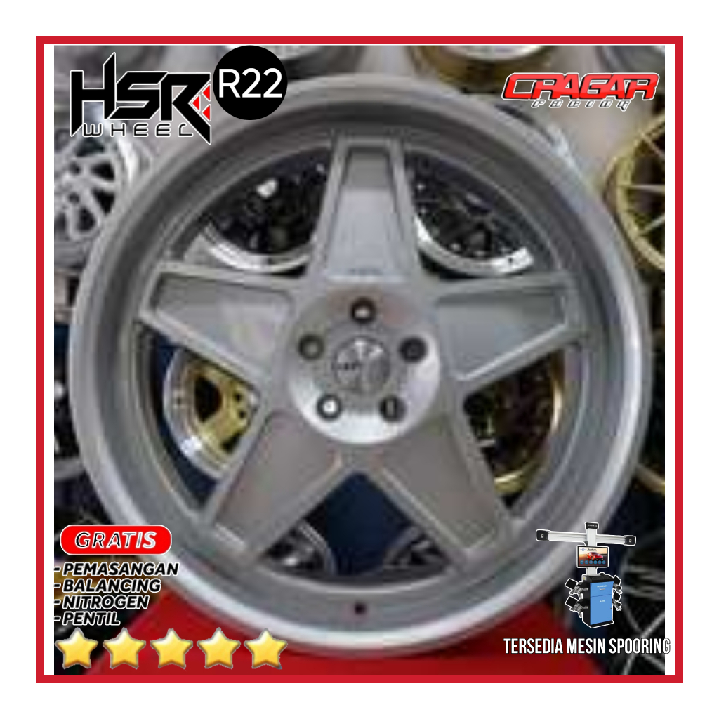 Velg Mobil Hsr Vintage R22 Lubang 5 Untuk Crv Alphard Cx5 Santafe Harier Dll