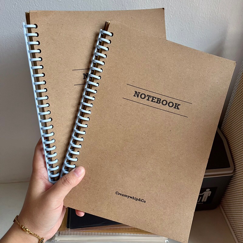

Notebook Spiral b5 Vintage paper brown journal diary book line grid