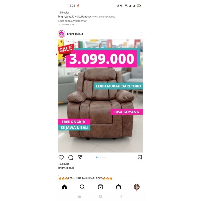 sofa recliner preloved