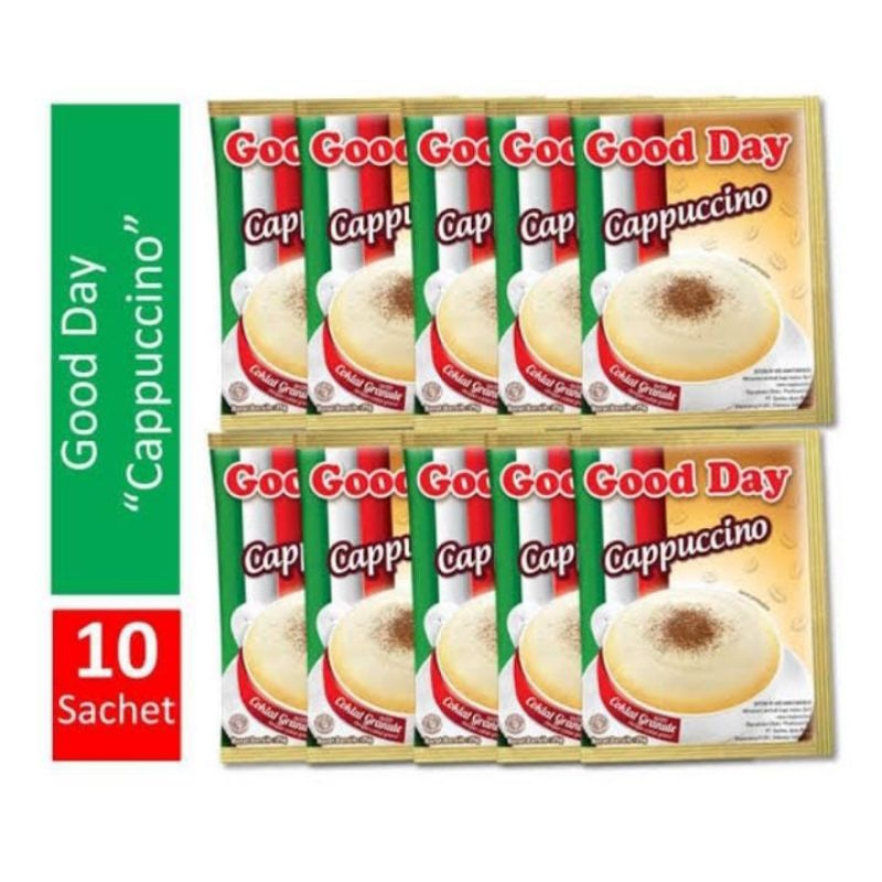 

Kopi Good Day Cappuccino sachet 25gr isi 10 sachet