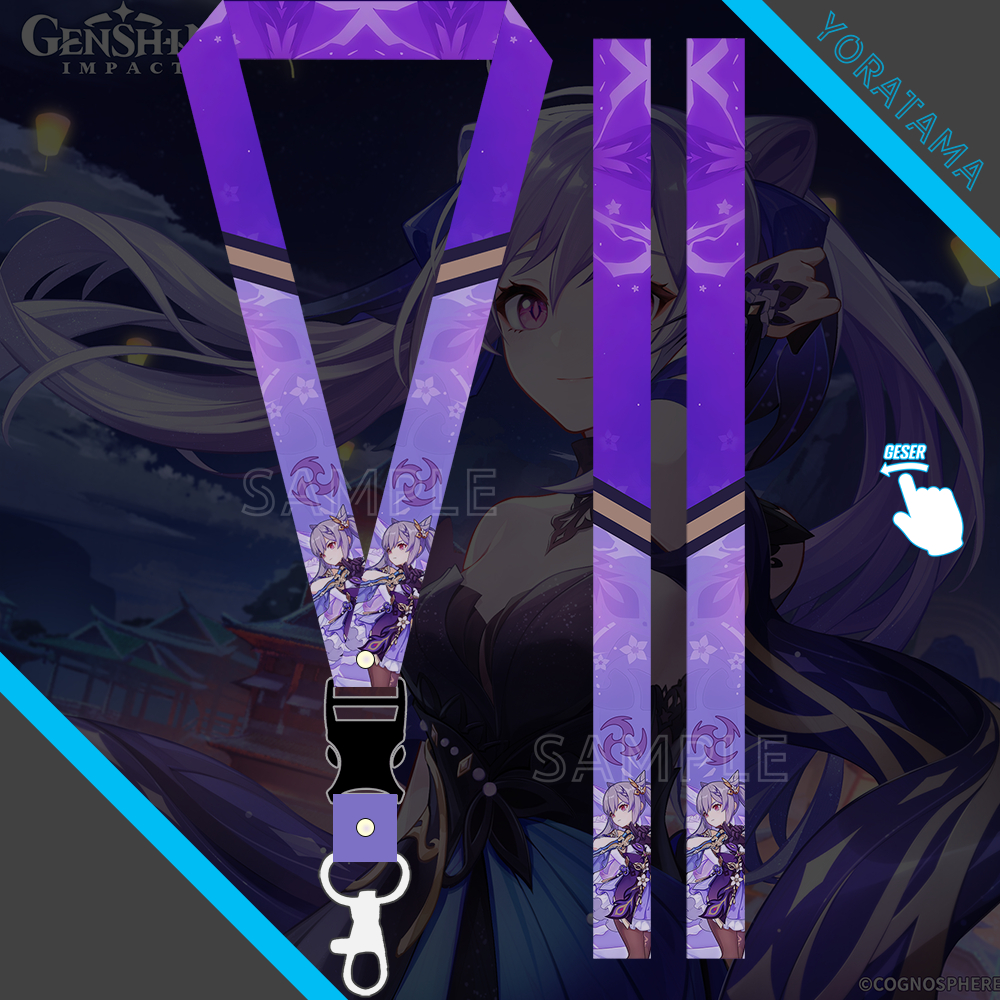 

Gantungan Tali Lanyard Keqing Genshin Impact, Gantungan Anime ID card