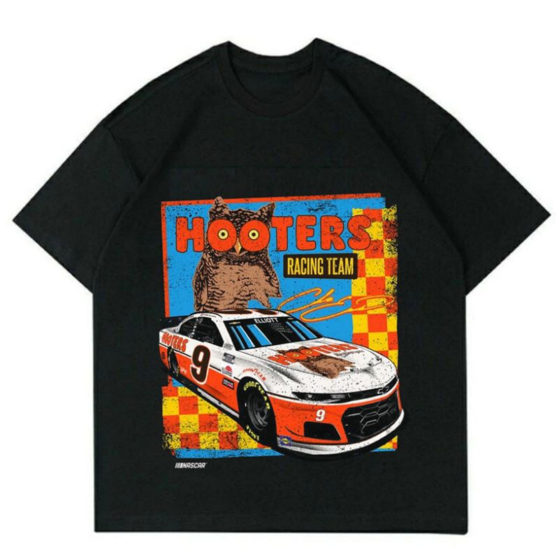 KAOS BAJU VINTAGE NASCAR HOOTERS| T-SHIRT VINTAGE RACING TEAM | KAOS HITAM VINTAGE OVERSIZE PREMIUM 