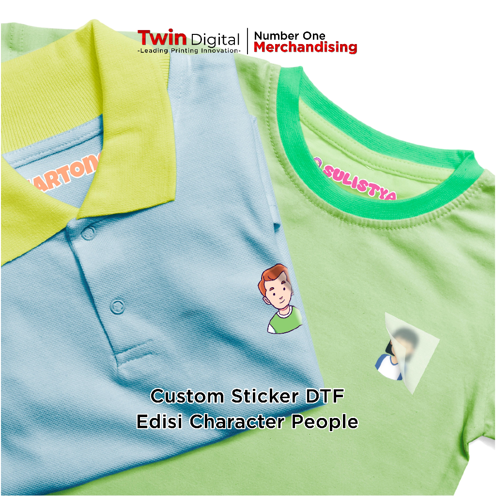 

Twindigital Custom Sticker DTF Edisi Character People Sablon Setrika Siap Press - Stiker Kain Label Nama Baju Anak