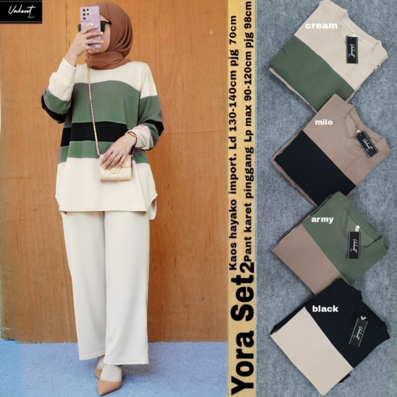 Setelan Wanita Yora Set Original Valent Solo