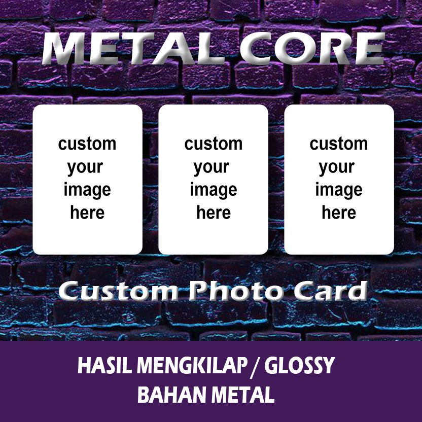 CUSTOM PHOTOCARD GLOSSY MENGKILAP BAHAN METAL / CETAK PHOTOCARD LAMINASI GLOSSY