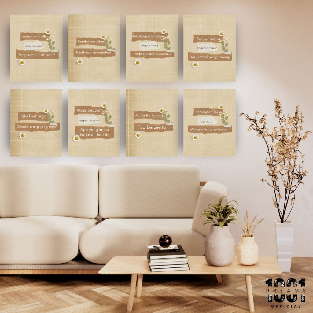 Pajangan Dinding Kata-kata Motivasi (15X20) Hiasan Dinding Qoutes Aesthetic