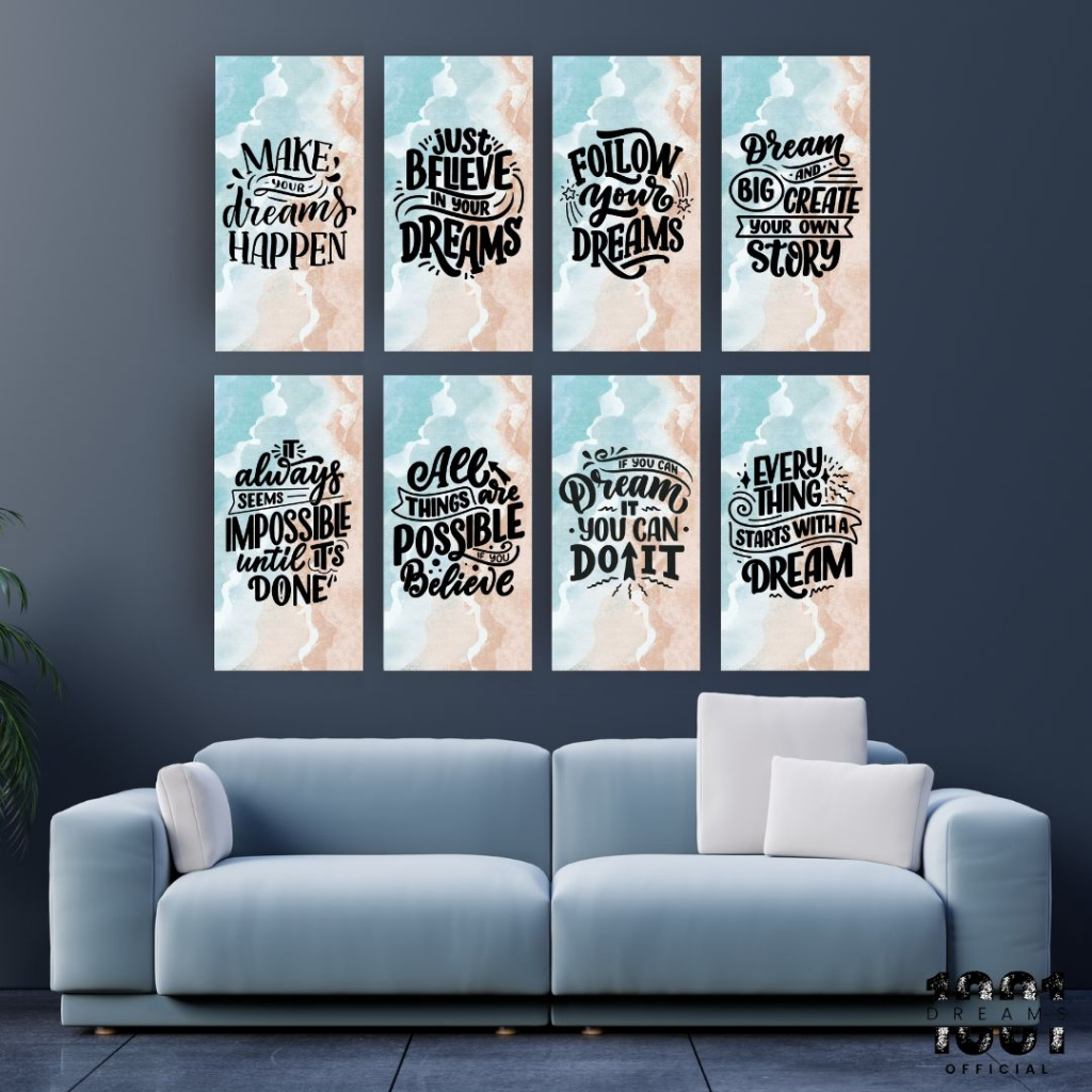 Pajangan Dinding Qoutes Motivasi (10X20) Hiasan Dinding Typography Aesthetic