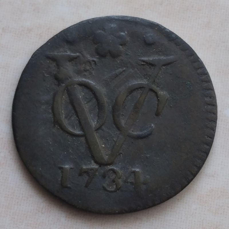 Koin Kuno VOC 1 Doit 1734 Holland - YN694