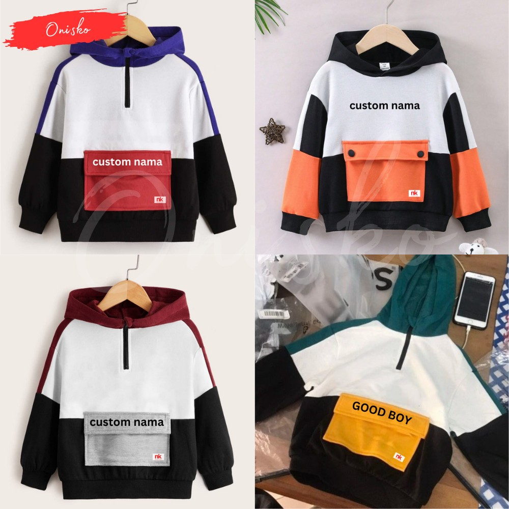 Oniskokids - Jaket Anak Korean Style Laki Laki Perempuan Cewek Cowok Bahan Fleece Premium Tebal Terb