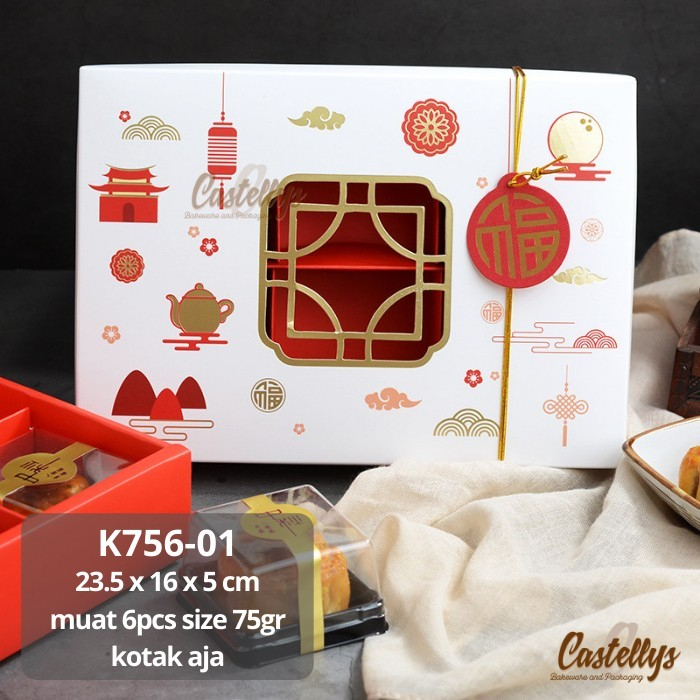

K756-01 Kotak Mooncake Pia Kue Kering Kue Bulan Nastar Mochi