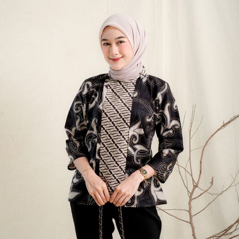 BAJU BATIK WANITA MODERN MONALISA GENES M,L,XL asli PEKALONGAN