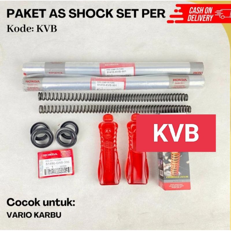 PAKET AS SHOCK SOK DEPAN SET PER SHOCK BEAT KARBU VARIO 110 CARBU KVB