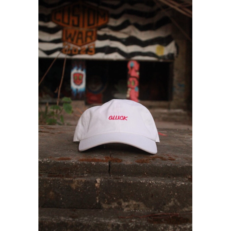 GLUCK DAD HAT//DAD HAT WHITE GLUCK//TOPI DAD HAT DISTRO UNISEX//gluckbali