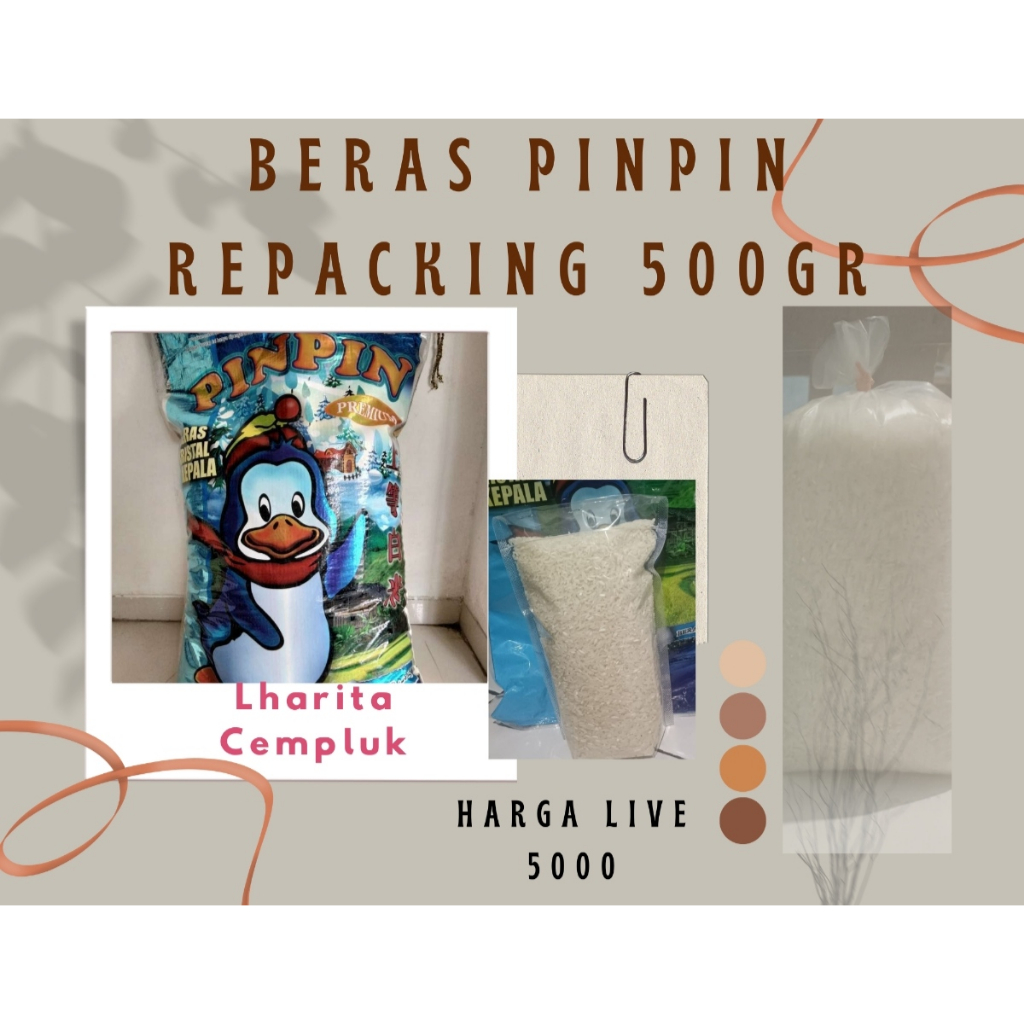

Beras Premium Repacking PINPIN 500GR | BERAS PINPIN KEPALA SUPER 0,5KG | BERAS PREMIUM MURAH