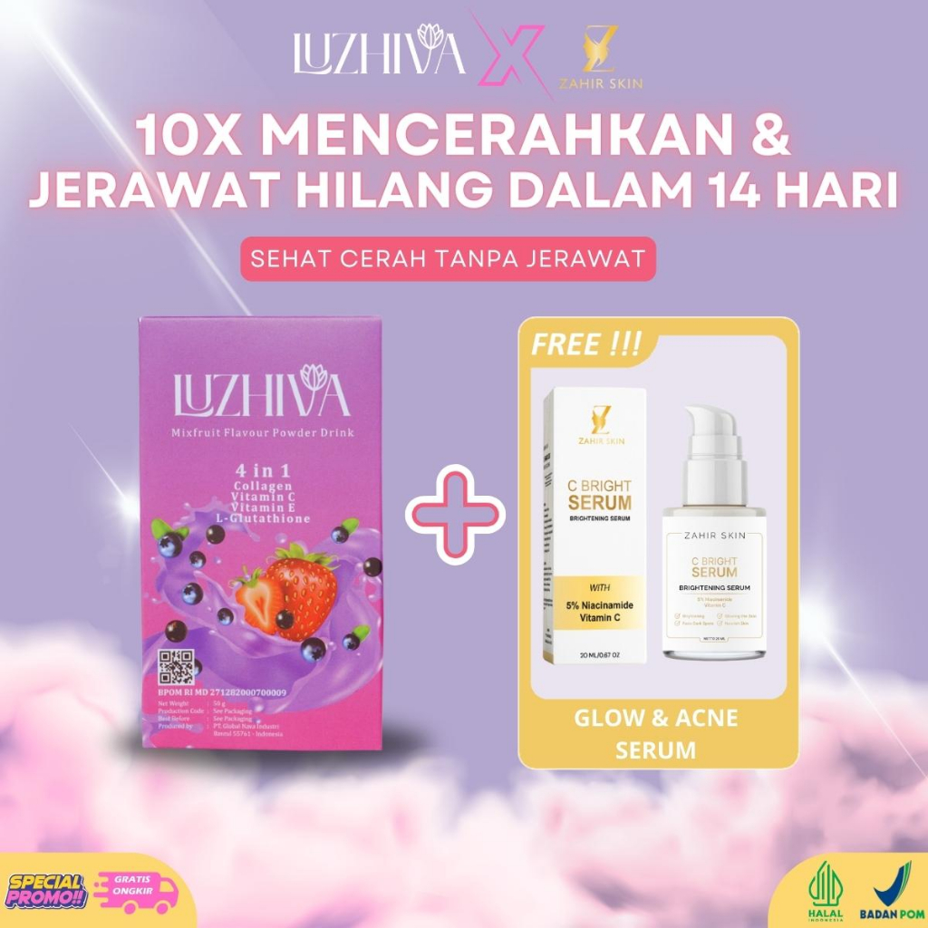 LUZHIVA COLLAGEN DRINK | EXTRACK L-GLUTATHIONE | PEMUTIH BADAN AMPUH | BPOM