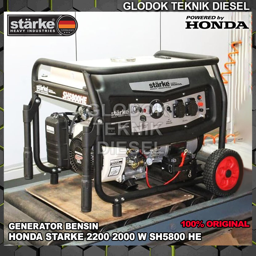 Honda Genset Generator Bensin 2200 2000 Watt Electric Starter SH5800H SH 5800 H HE SH5800HE Starke S