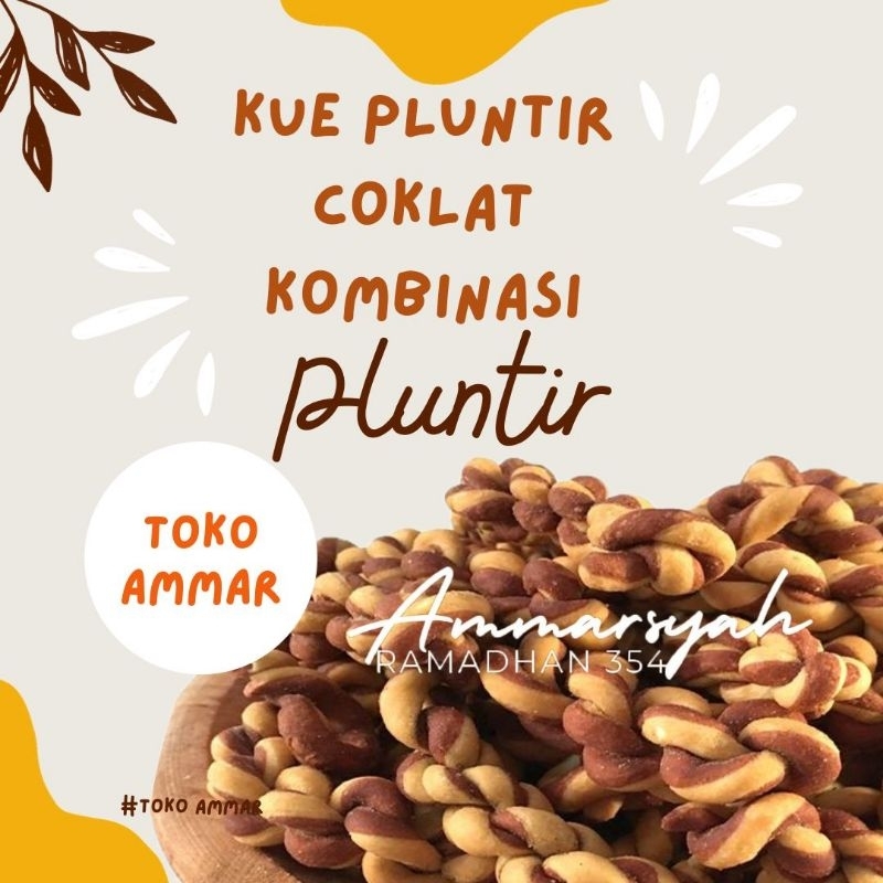 

Kue Pluntir Coklat Kombinasi(1000gram) 1Kg,Untir Manis ,Plintiran