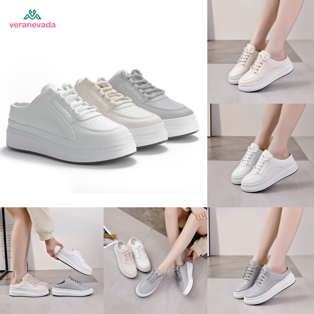 Sepatu Sneakers Wanita Vera Nevada VN1255 untuk Olahraga dan Sehari-hari dengan Sol Tinggi 4.5 cm