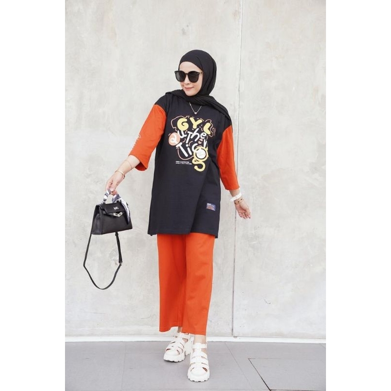 Set Tunik Oversize Celana Kulot by Gyl Authentic //Setelan Oversize by GYL AUTHENTIC